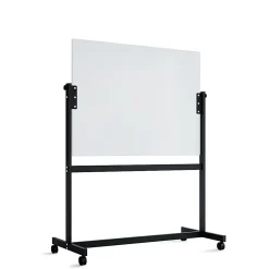 U Brands Magnetic Glass Dry-Erase Board Rolling Easel, 48