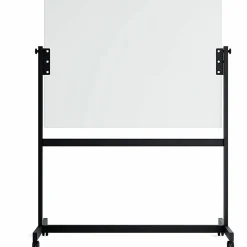 U Brands Magnetic Glass Dry-Erase Board Rolling Easel, 48