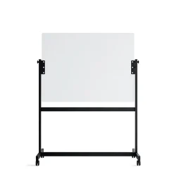 U Brands Magnetic Glass Dry-Erase Board Rolling Easel, 48