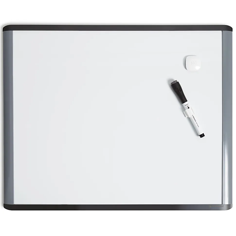U Brands Magnetic Mod Dry-Erase Board, 20" X 16", Black and Gray Frame (381U00-01)