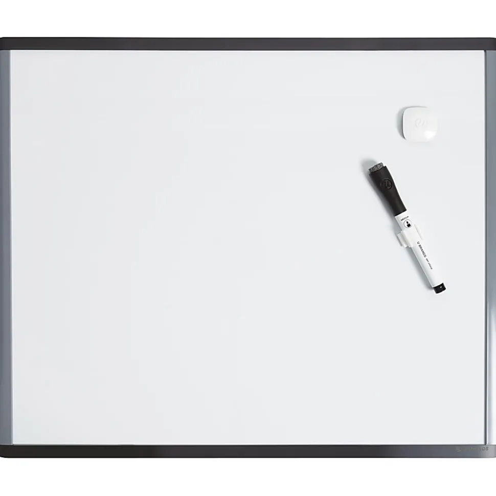 U Brands Magnetic Mod Dry-Erase Board, 20" X 16", Black and Gray Frame (381U00-01)