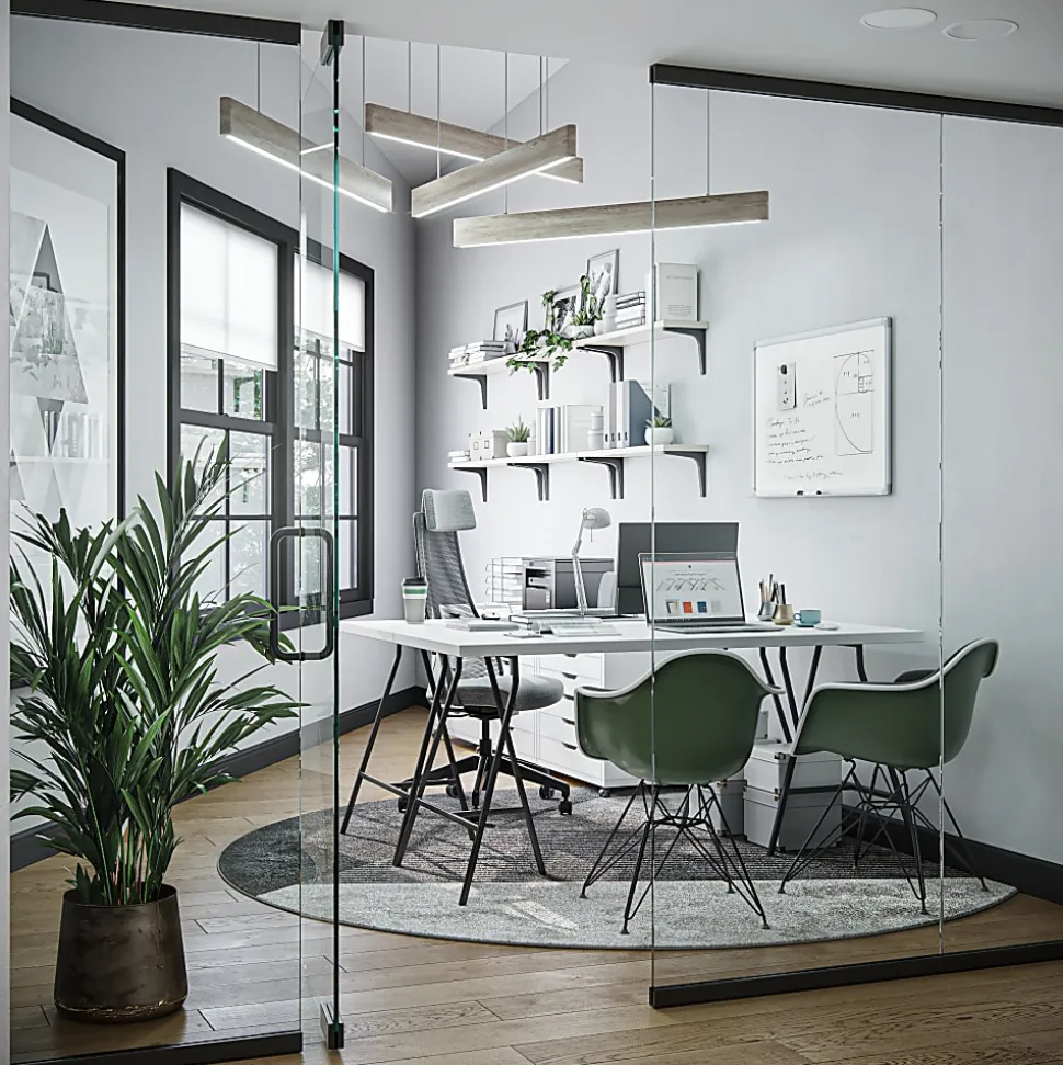 U Brands Magnetic Porcelain Steel Board, 36" X 24", White Aluminum Frame, Actual Size 35" X 23" (4899U00-01)