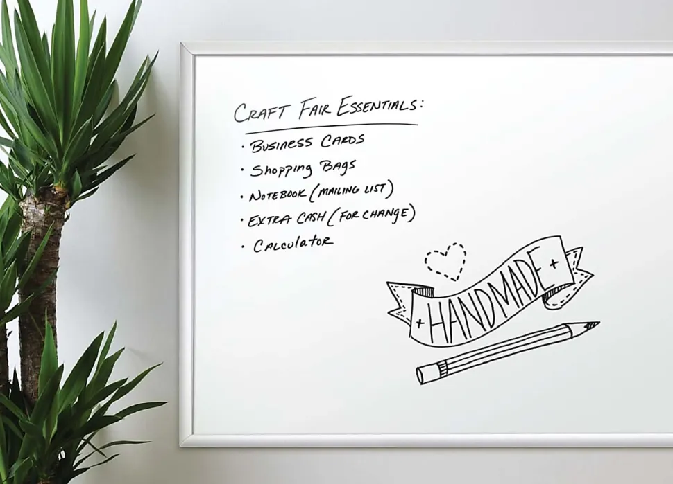 U Brands Melamine Non-Magnetic Dry-Erase Board, 48" X 36", Silver Aluminum Frame, Actual Size 47" X 35" (032U00-01)