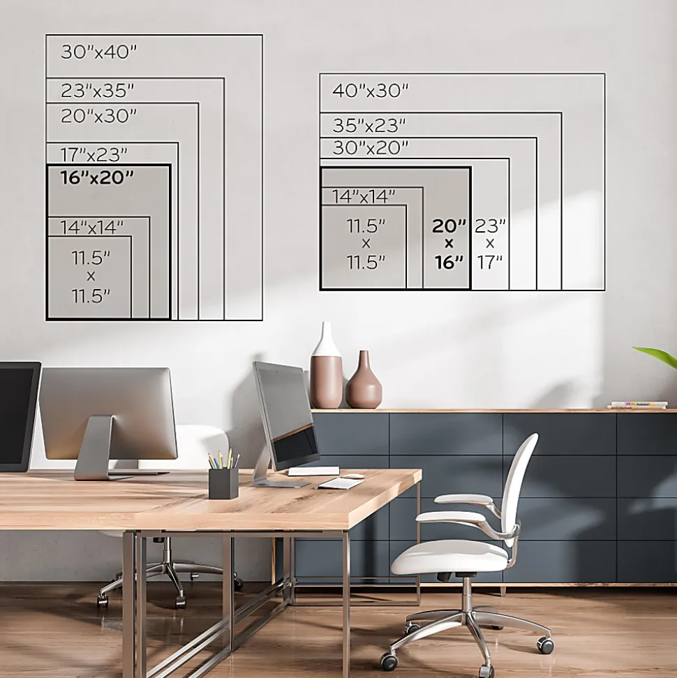 U Brands 3N1 Magnetic Mod Dry-Erase Board, 20" X 16", Black and Gray Frame (388U00-01)