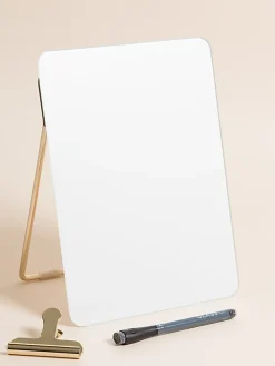 U Brands® Non-Magnetic Glass Dry Erase Desktop Easel, 11 3/4