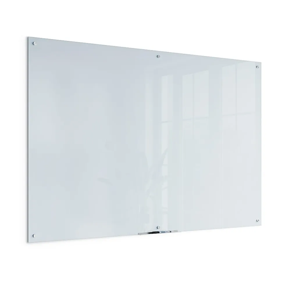 U Brands® Non-Magnetic Glass Dry-Erase Board, 72" X 48", White Frosted Surface, Frameless, Actual Size 70" X 47" (2796U00-01)