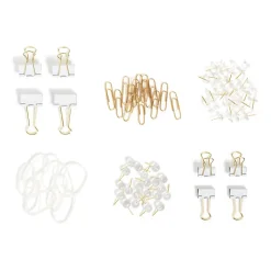 U BrandsĀ® Office Accessory Kit, White/Gold, Kit Of 470 Pieces