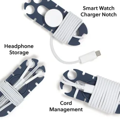 U Brands® Oval Headphones Cord Caterpillar Wraps, 1/8”, Assorted Colors, Set Of 3 Wraps, 7145U06-24