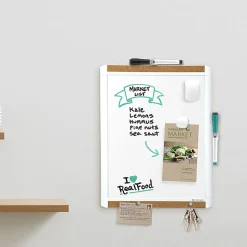 U Brands PINIT Magnetic Dry-Erase Board, Steel, 11" x 14", White Surface, Plastic Frame