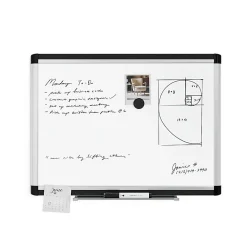 U Brands PINIT Magnetic Dry-Erase Board, 24" X 18", Silver Aluminum Frame, Actual Size 23" X 17" (2804U00-01)