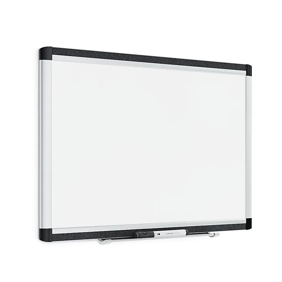 U Brands PINIT Magnetic Dry-Erase Board, 24" X 18", Silver Aluminum Frame, Actual Size 23" X 17" (2804U00-01)