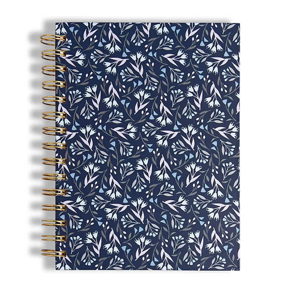 U Brands® Spiral Journal And Catalina Pen Set, 6" x 8", College Rule, 150 Pages (75 Sheets), Navy Floral