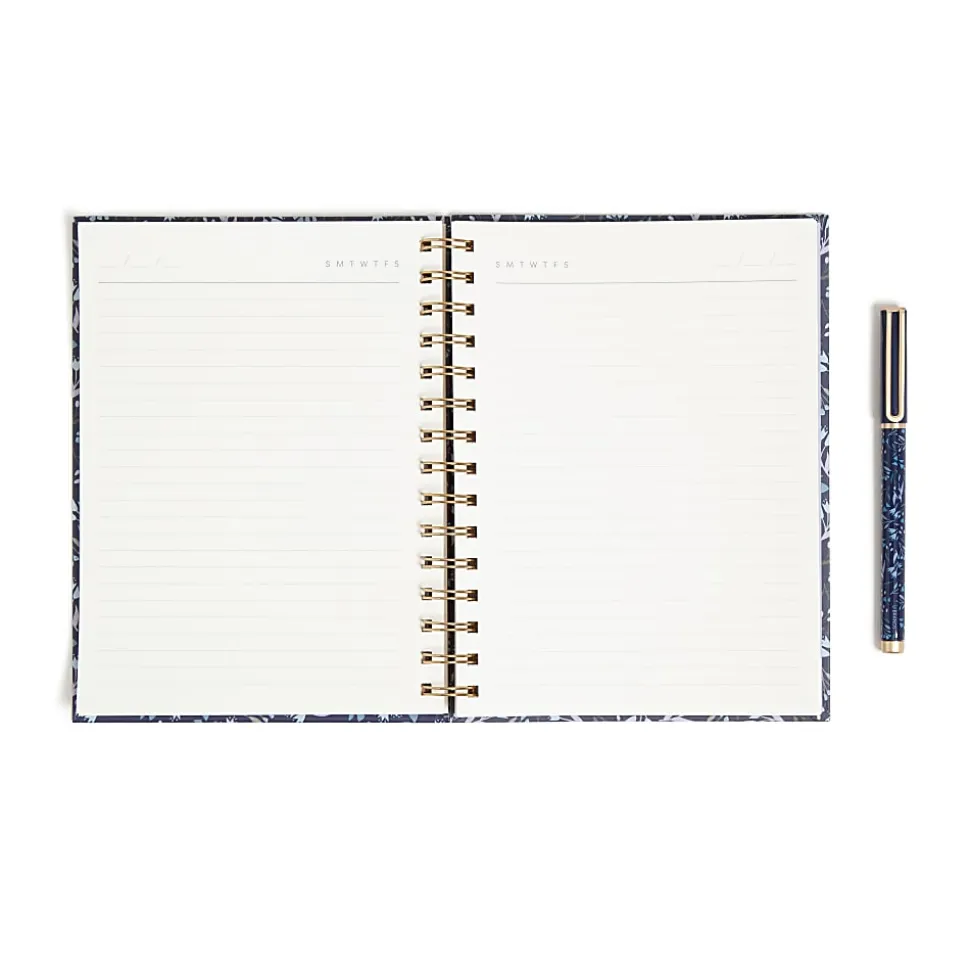 U Brands® Spiral Journal And Catalina Pen Set, 6" x 8", College Rule, 150 Pages (75 Sheets), Navy Floral