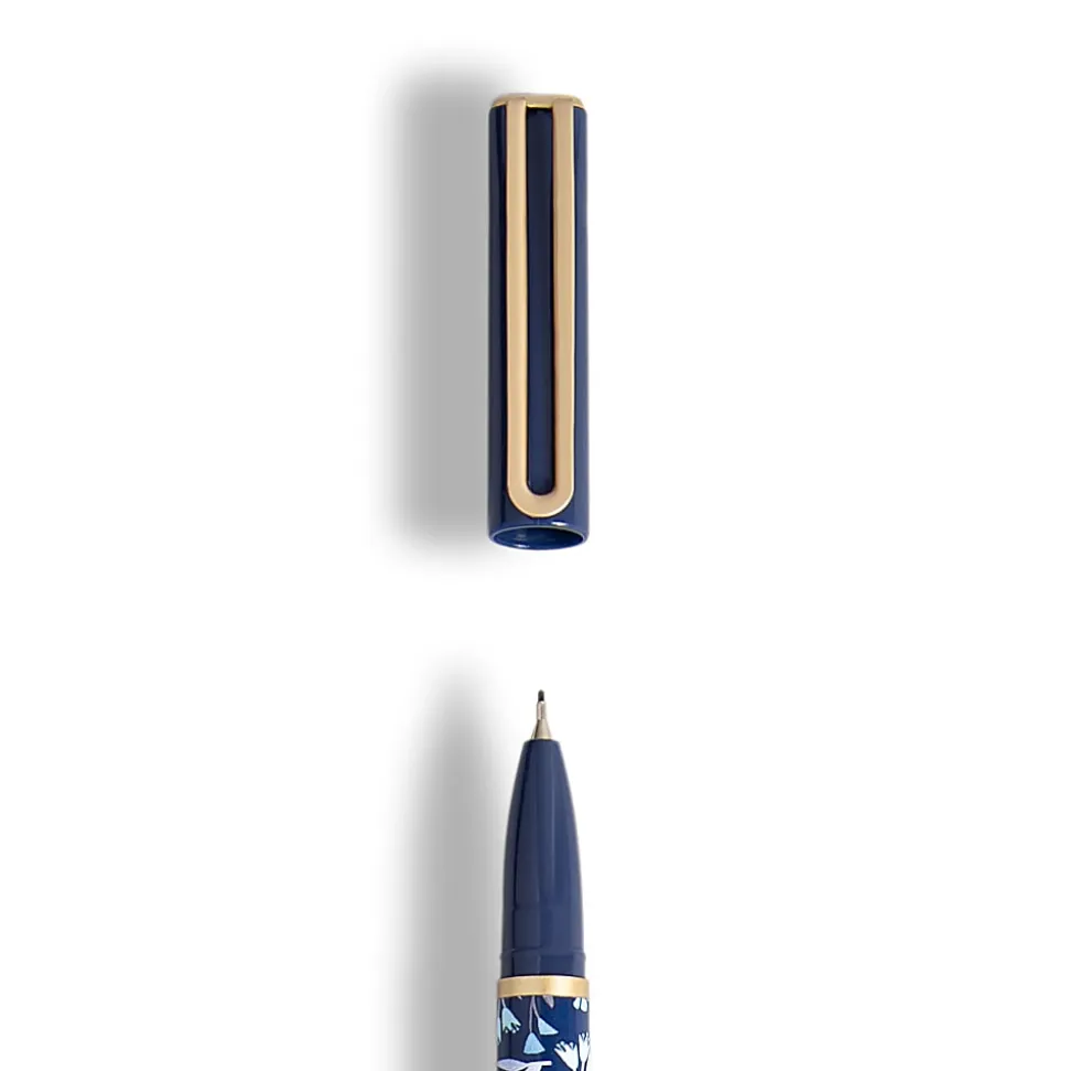 U Brands® Spiral Journal And Catalina Pen Set, 6" x 8", College Rule, 150 Pages (75 Sheets), Navy Floral