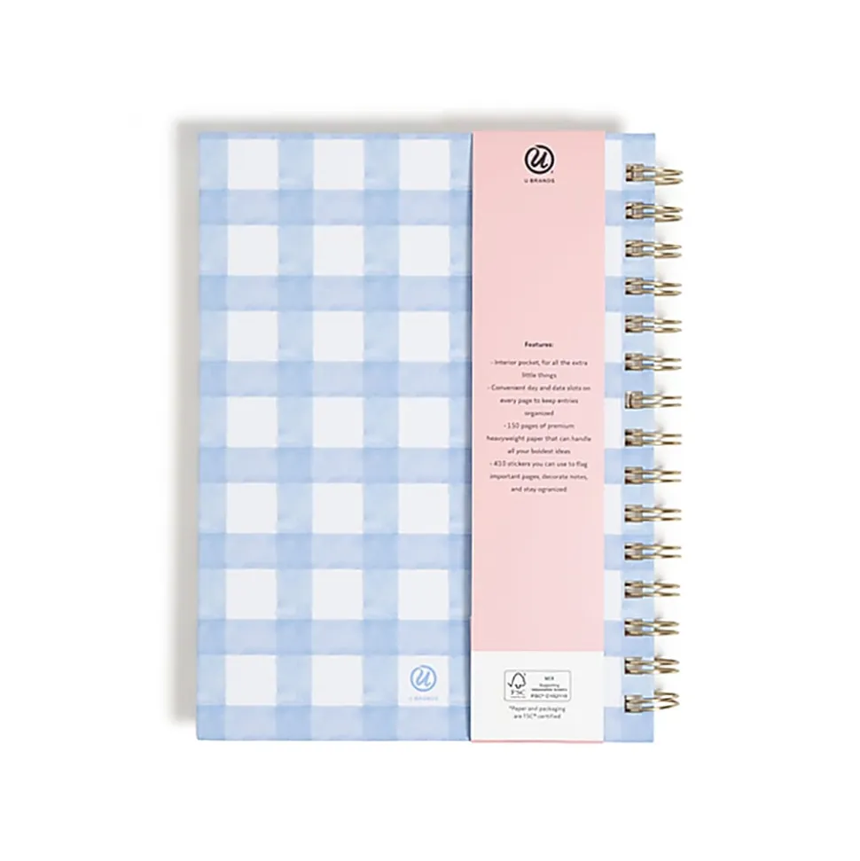 U Brands® Spiral Journal With Stickers, 6” x 8”, Cherry Picnic, Total Quantity 1