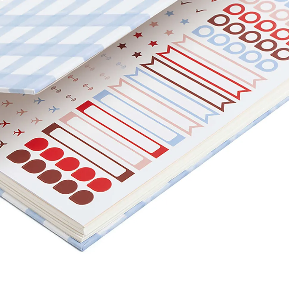 U Brands® Spiral Journal With Stickers, 6” x 8”, Cherry Picnic, Total Quantity 1