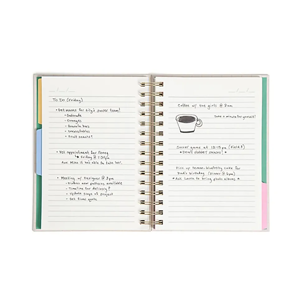 U Brands® Spiral Journal With 3 Tab Dividers, 6" x 8", Wellness Design, Total Qty 1