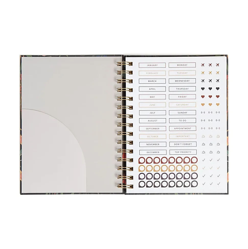 U Brands® Spiral Journal, 6" x 8", College Rule, 150 Pages (75 Sheets), Black Botanical Studies