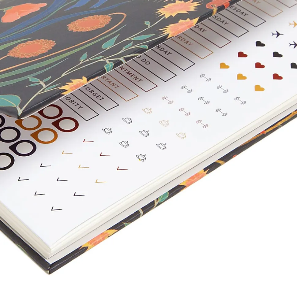 U Brands® Spiral Journal, 6" x 8", College Rule, 150 Pages (75 Sheets), Black Botanical Studies