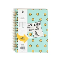 U BrandsĀ® Spiral Journal, 6" x 8", News Flash Design, Total Qty 1