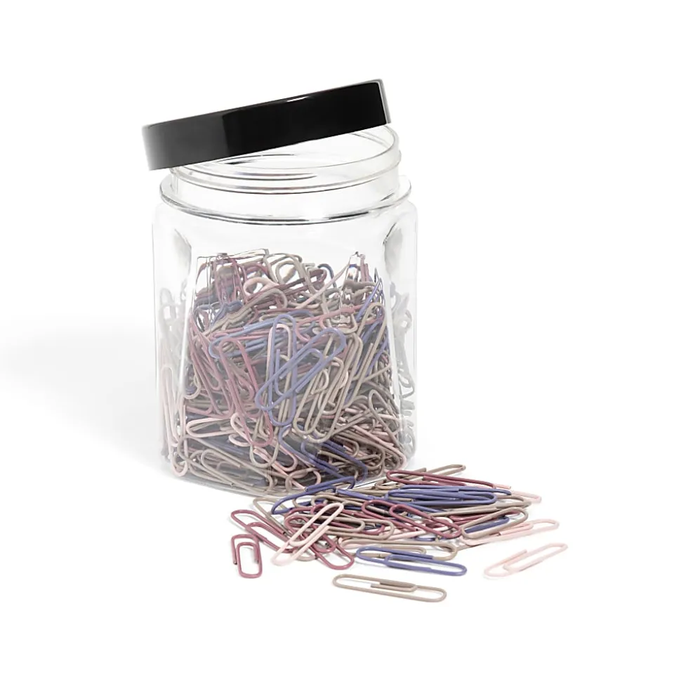 U Brands® Standard Paper Clips, 32mm, Assorted Soft Dye, Jar Of 300 Clips
