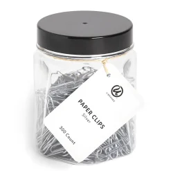 U BrandsĀ® Standard Paper Clips, 1-1/4", Silver, Jar Of 300 Clips