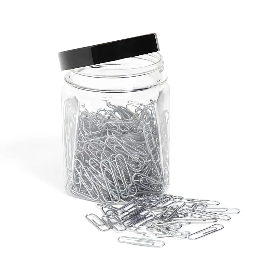 U Brands® Standard Paper Clips, 1-1/4", Silver, Jar Of 300 Clips