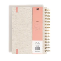 U Brands® 3-Tab Spiral Journal And Monterey Pen Set, 6” x 8”, College Rule, 240 Pages (120 Sheets), Linen Botanical Studies