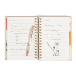 U Brands® 3-Tab Spiral Journal And Monterey Pen Set, 6” x 8”, College Rule, 240 Pages (120 Sheets), Linen Botanical Studies
