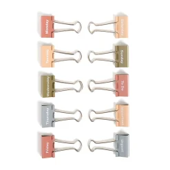 U Brands® Task at Hand Binder Clips, 25mm, Set In Stone, Set Of 10 Clips