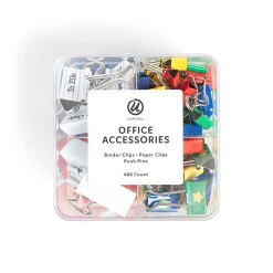 U BrandsĀ® Teacher Office Accessory Quad Kit, Assorted Colors, Kit Of 480 Pieces