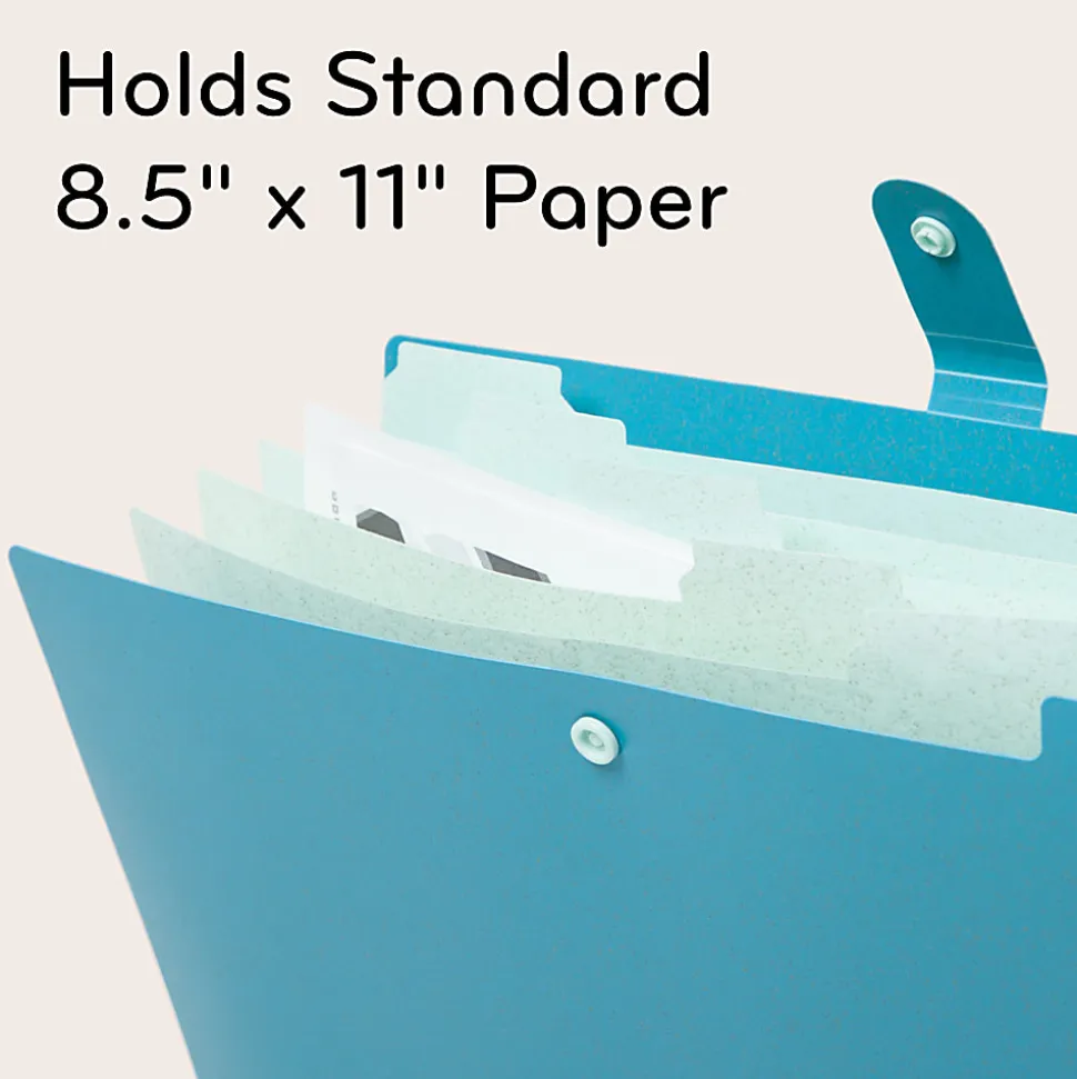 U Brands U-Eco™ 6 Pocket Poly Expandable Folder, 6" Expansion, Letter (8 1/2" x 11"), Assorted Colors, Pack Of 3