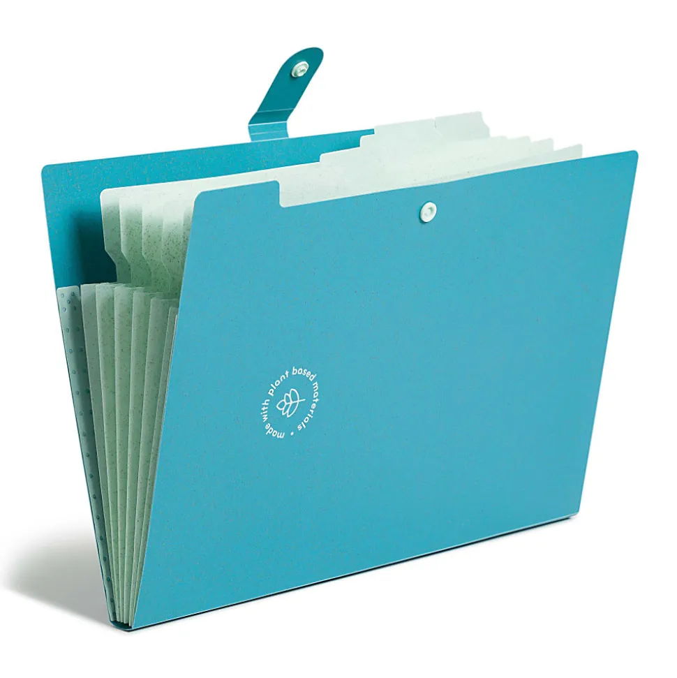 U Brands U-Eco™ 6 Pocket Poly Expandable Folder, 6" Expansion, Letter (8 1/2" x 11"), Assorted Colors, Pack Of 3