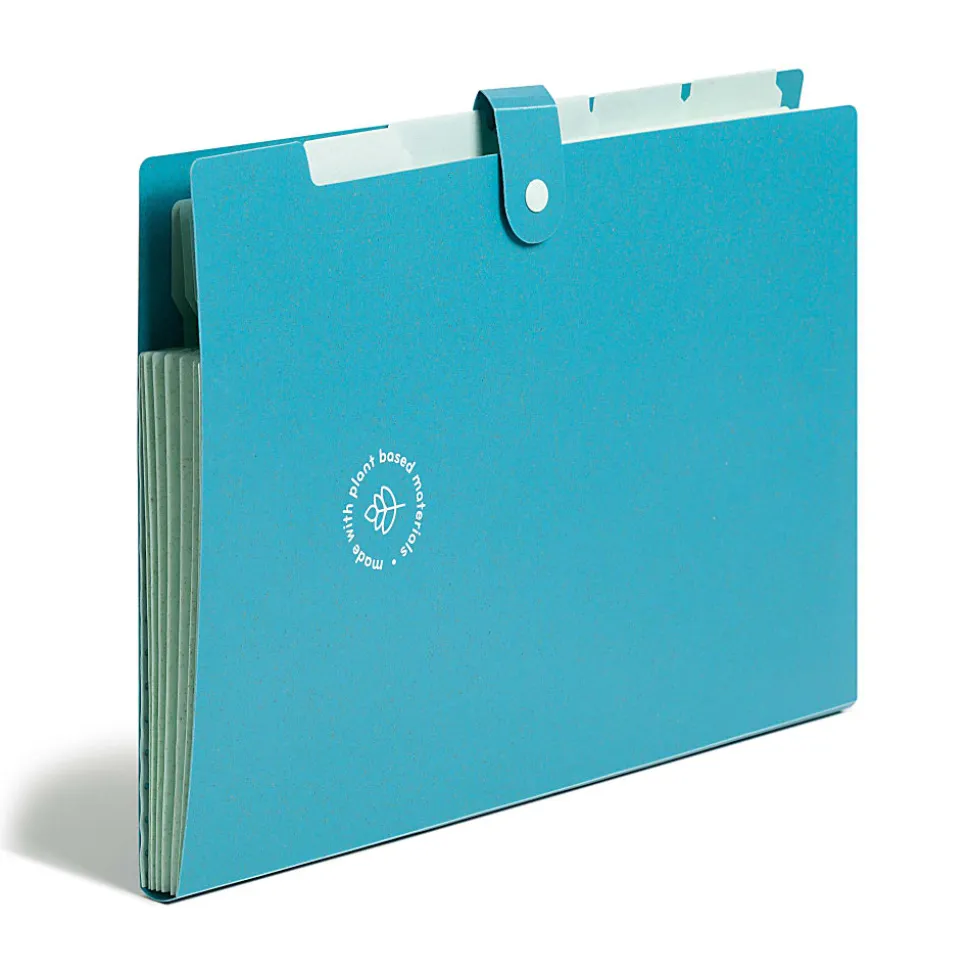 U Brands U-Eco™ 6 Pocket Poly Expandable Folder, 6" Expansion, Letter (8 1/2" x 11"), Assorted Colors, Pack Of 3