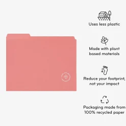 U Brands U-Eco™ Poly File Folders, Pack Of 24, Letter (8 1/2" x 11"), Assorted Colors