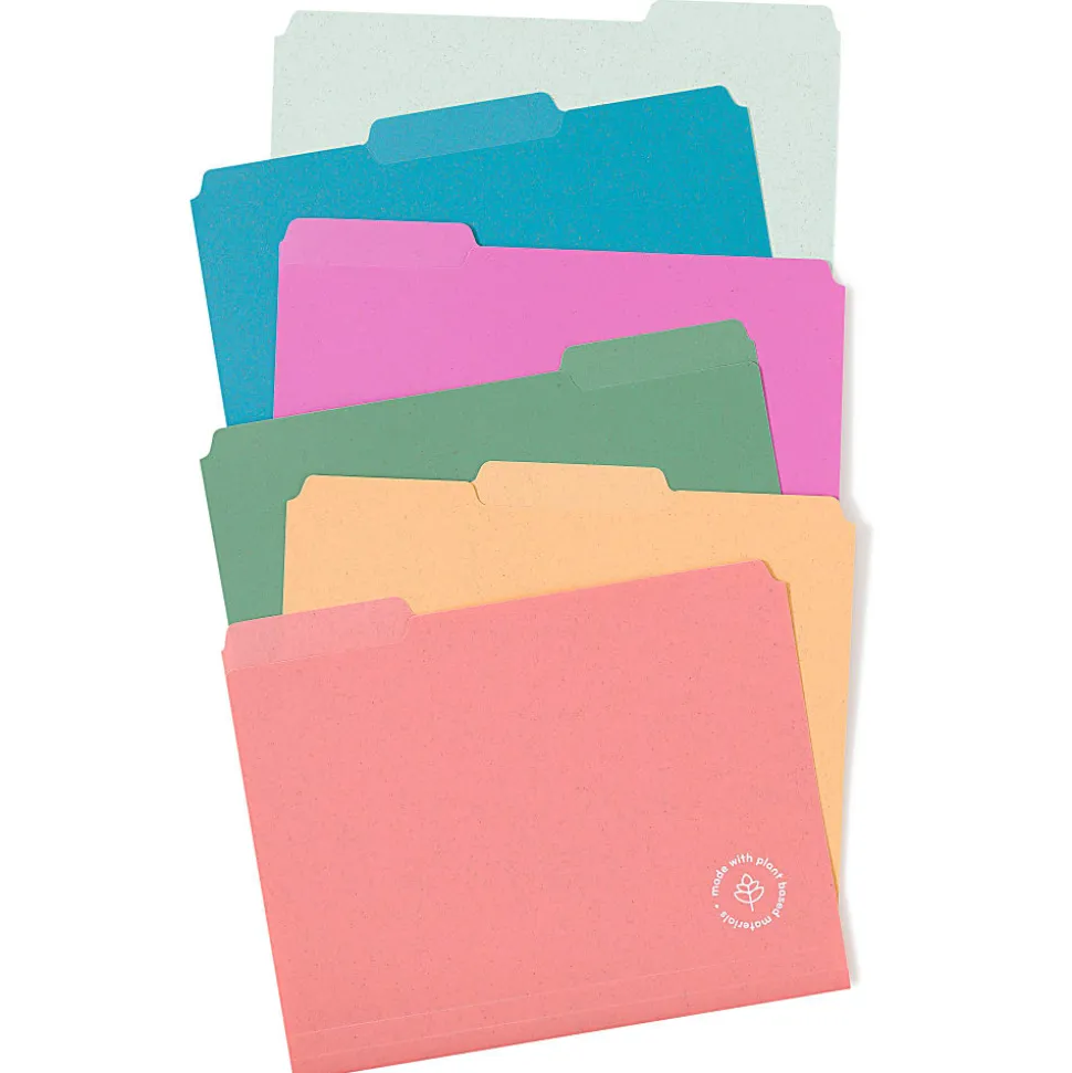 U Brands U-Eco™ Poly File Folders, Pack Of 24, Letter (8 1/2" x 11"), Assorted Colors