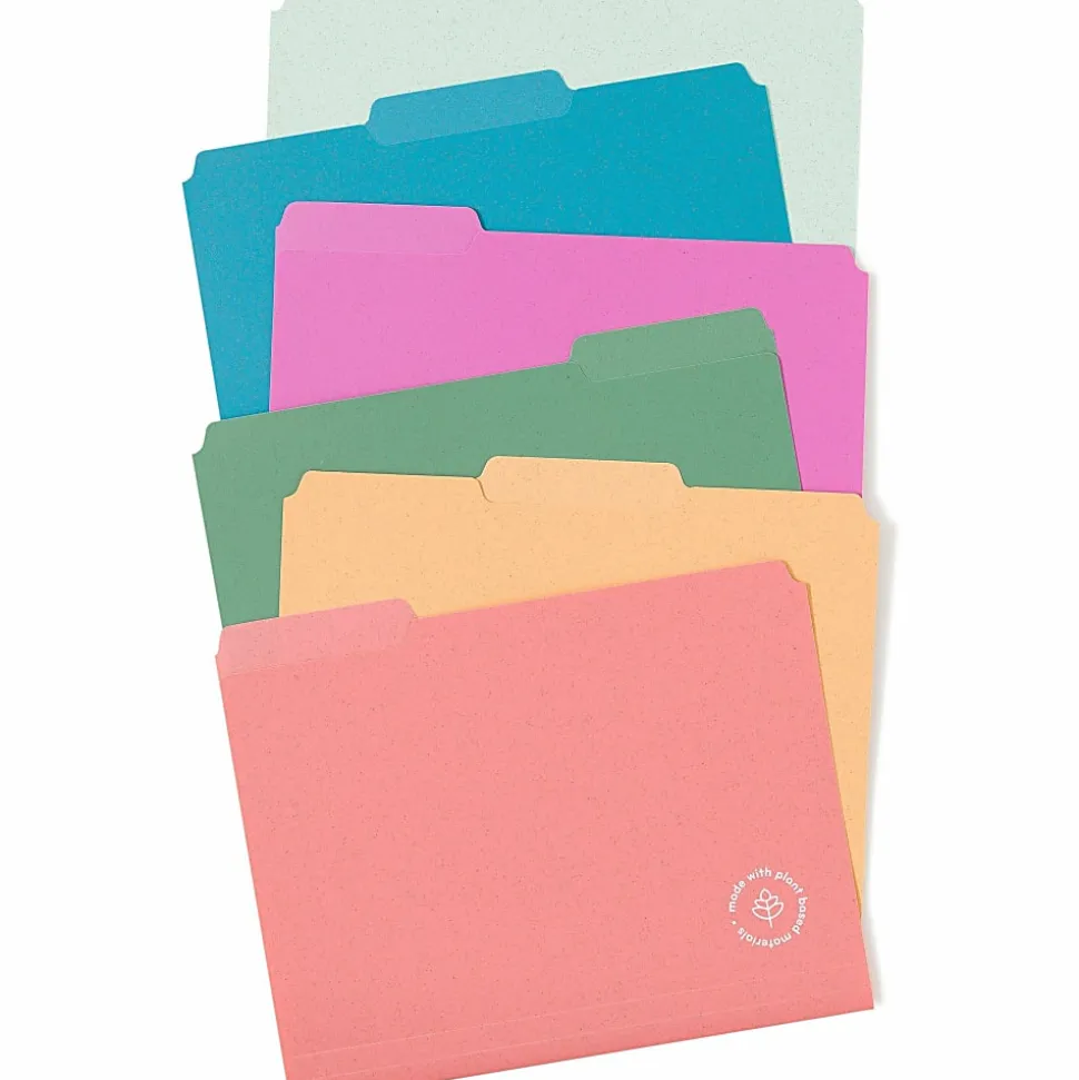 U Brands U-Eco™ Poly File Folders, Pack Of 24, Letter (8 1/2" x 11"), Assorted Colors