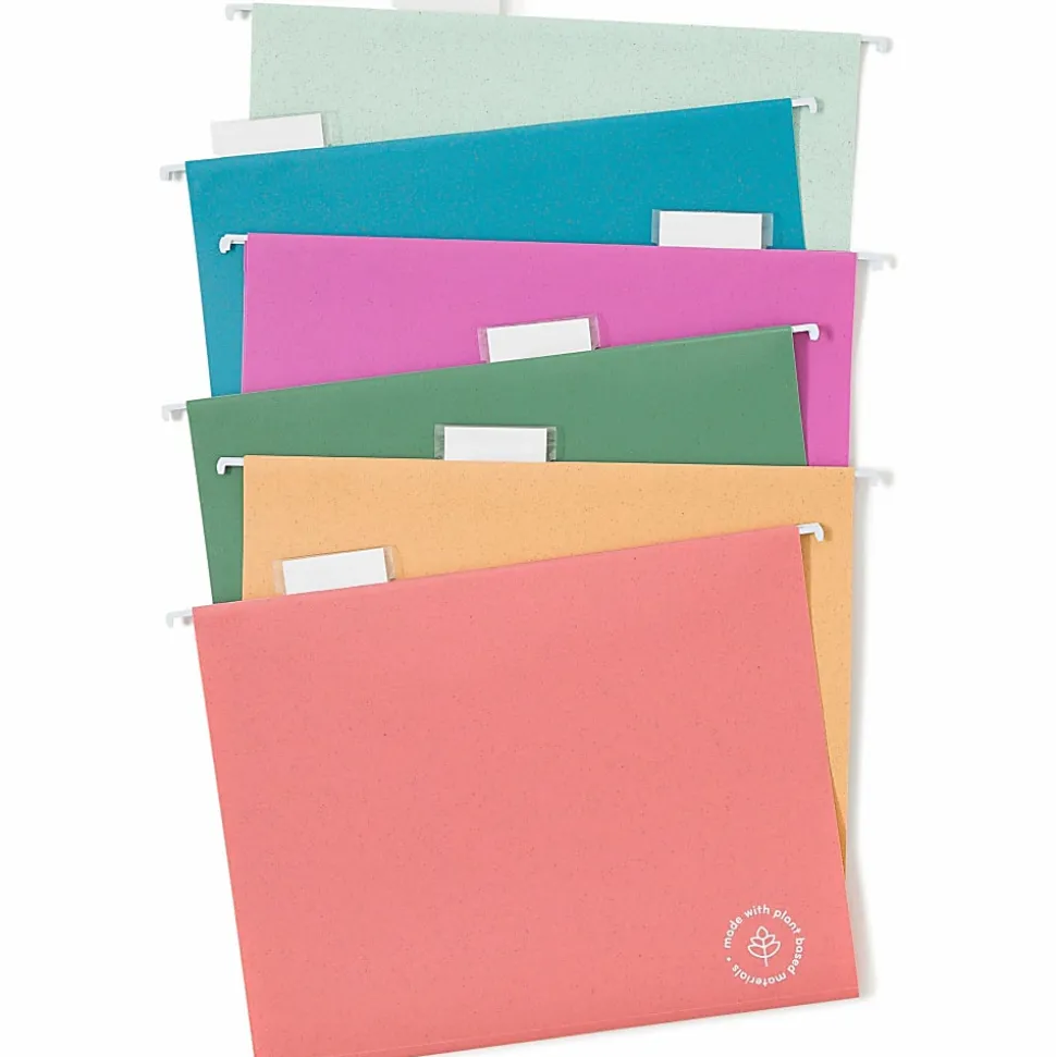 U Brands U-Eco™ Poly Hanging File Folders, Pack Of 12, Letter (8 1/2" x 11"), Assorted Colors