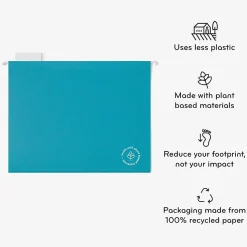 U Brands U-Eco™ Poly Hanging File Folders, Pack Of 12, Letter (8 1/2