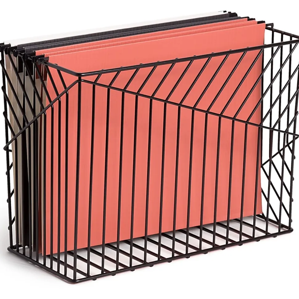 U Brands® Vena Desk Organization Collection Hanging File Basket, Medium Size, Black