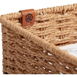 U Brands Woven Paper Tray, 12.60"H x 9.70"W x 4.60"D, Sturdy, Brown
