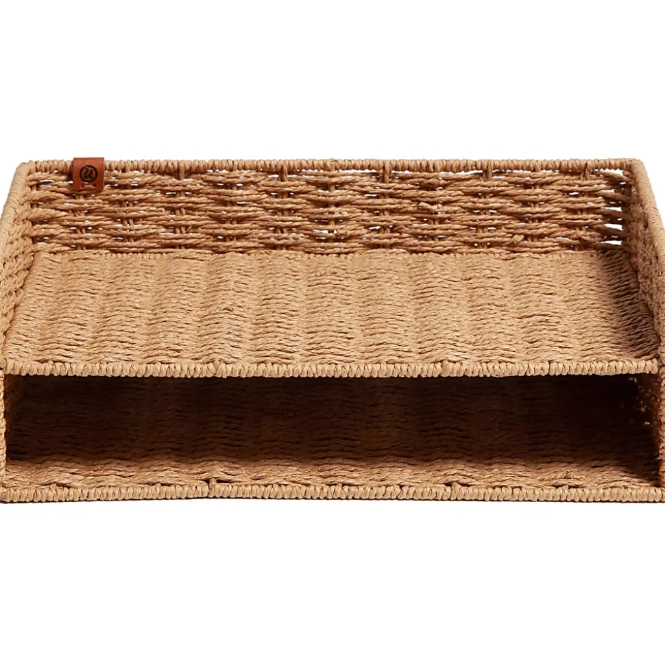 U Brands Woven Paper Tray, 12.60"H x 9.70"W x 4.60"D, Sturdy, Brown