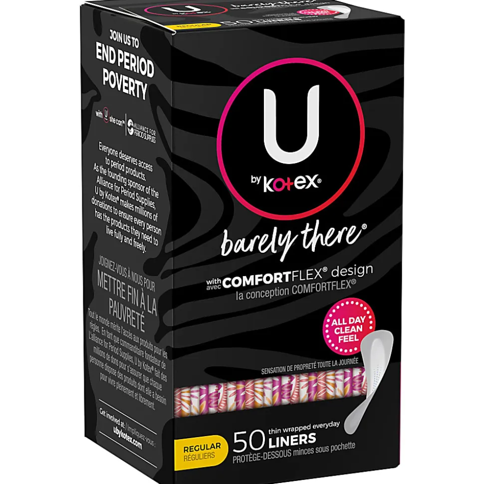U by Kotex Barely There Panty Liners, Box Of 50 Liners