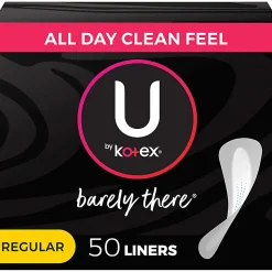 U by Kotex Barely There Panty Liners, Box Of 50 Liners