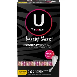 U by Kotex Barely There Panty Liners, Box Of 50 Liners