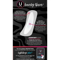 U by Kotex Barely There Panty Liners, Box Of 50 Liners