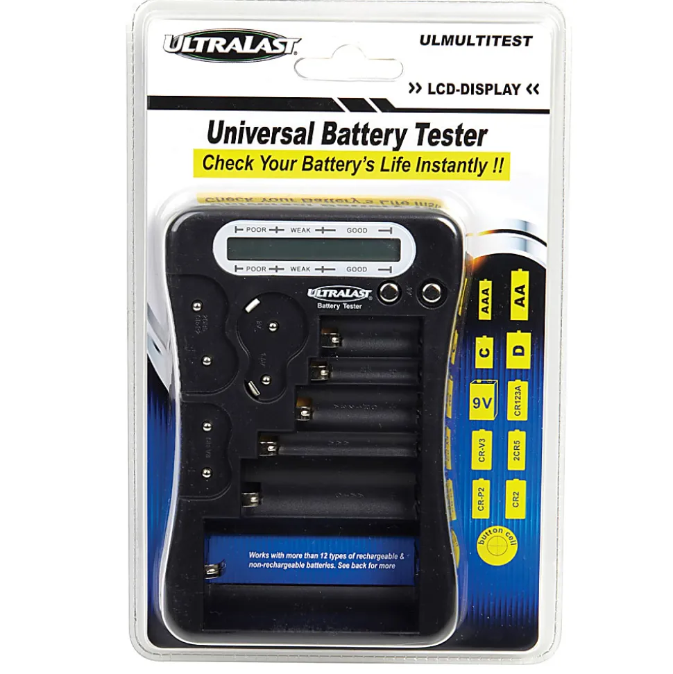 Ultralast® Universal Battery Tester, Black, ULMULTITEST