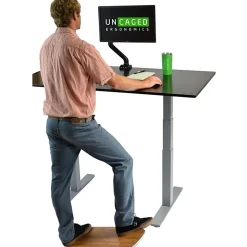 Uncaged Ergonomics Single Computer Monitor Arm With USB Ports| Universal VESA Mount Ergonomic Screen Holder Riser