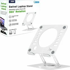 Uncaged Ergonomics Swivel Laptop Stand for Desk - Adjustable Laptop Riser Cooler with 360 Rotation - Up to 15.60