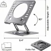 Uncaged Ergonomics Swivel Laptop Stand for Desk - Adjustable Laptop Riser Cooler with 360 Rotation - Up to 15.60" Screen Support - SLSSPACEGRAY